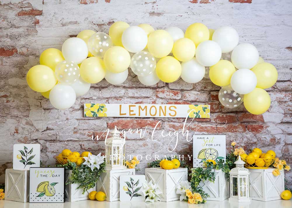 Kate Cake Smash Backdrop Lemons Designed by Megan Leigh Photography