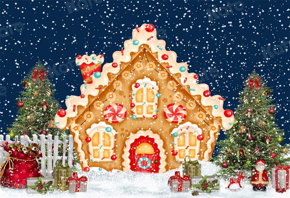 Kate Christmas Backdrop Candy House for Photography