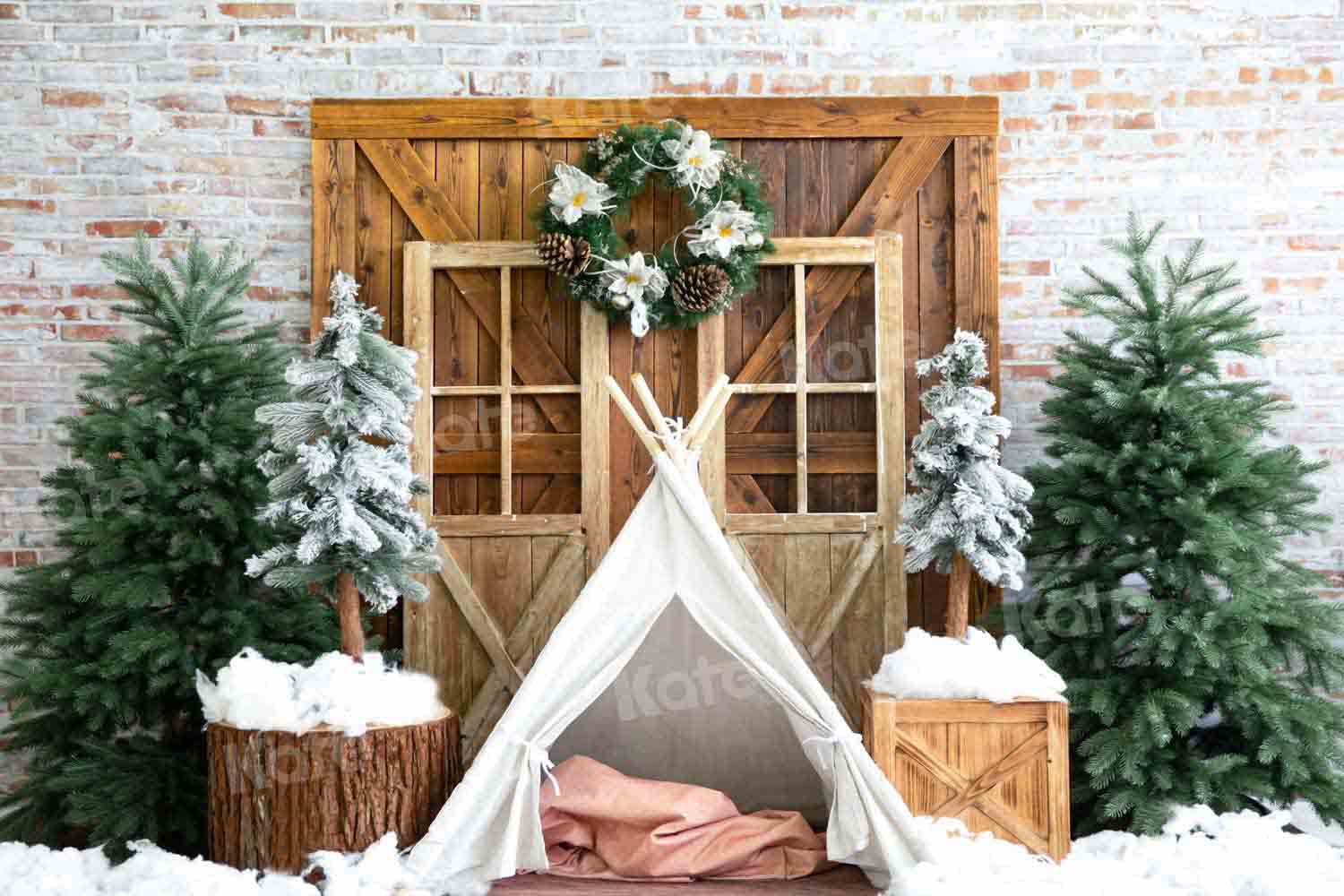 Kate Christmas Snow Backdrop Winter Tent Designed by Emetselch