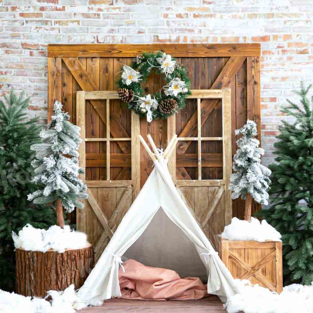 Kate Christmas Snow Backdrop Winter Tent Designed by Emetselch