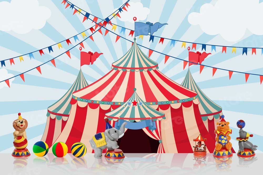 Kate Cake Smash Backdrop Circus Carnival Toys for Photography