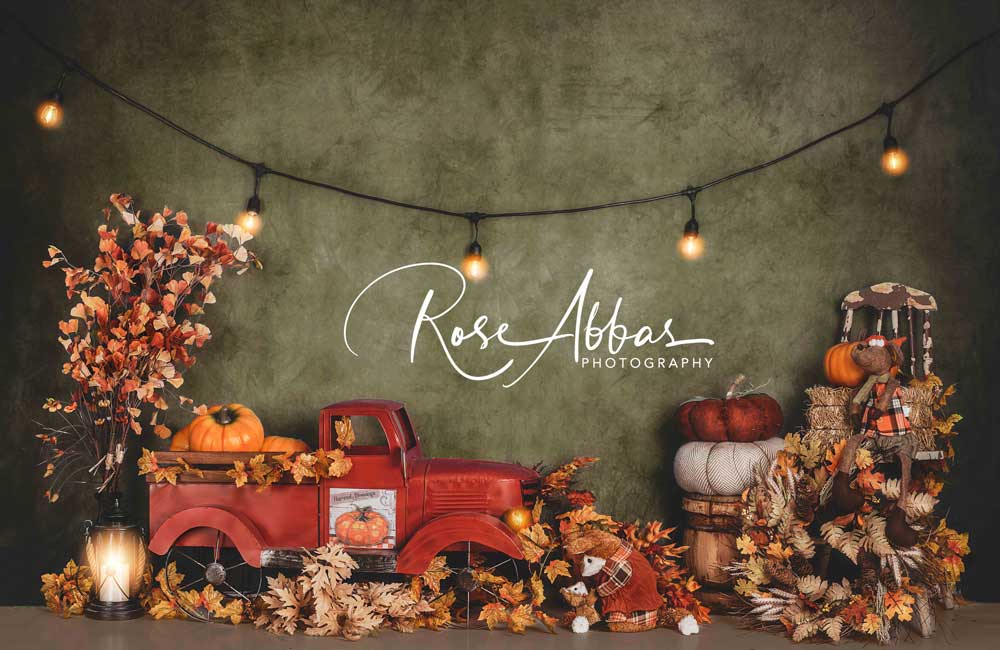 Kate Fall Fallen Leaves Backdrop Pumpkin Truck Designed By Rose Abbas