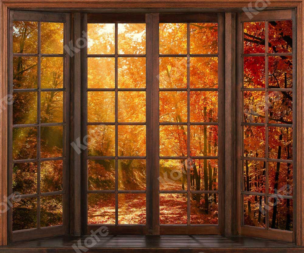 RTS Kate Fall Fallen Leaves Backdrop Outside for Photography(Clearance US only)