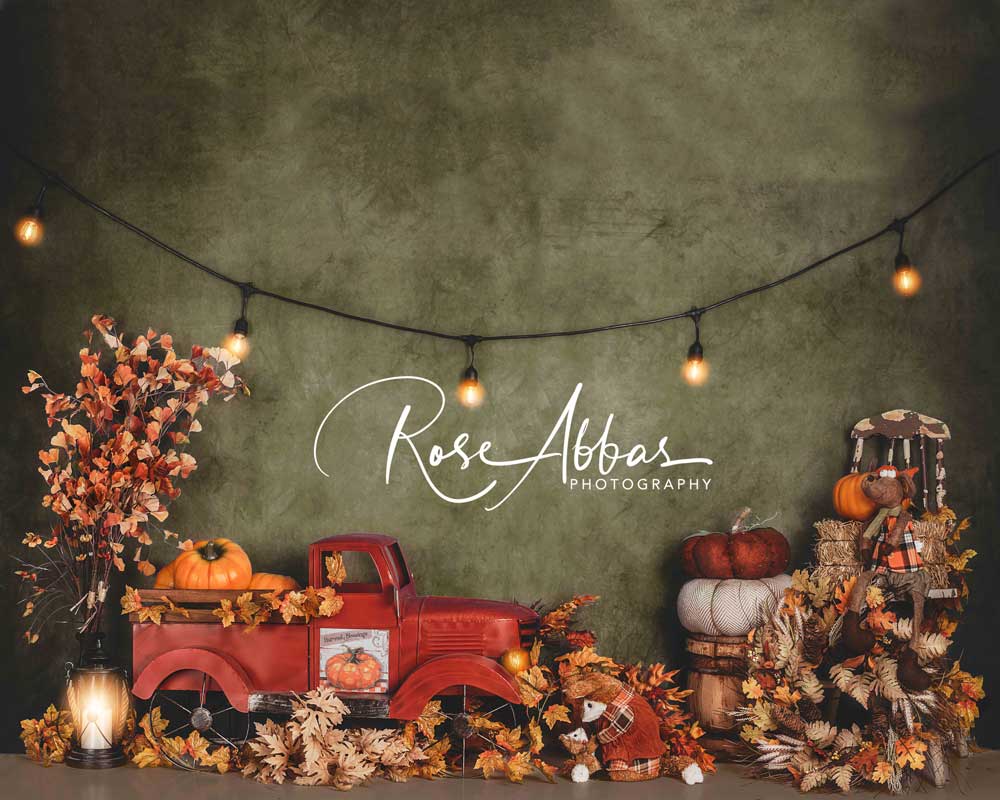 Kate Fall Fallen Leaves Backdrop Pumpkin Truck Designed By Rose Abbas