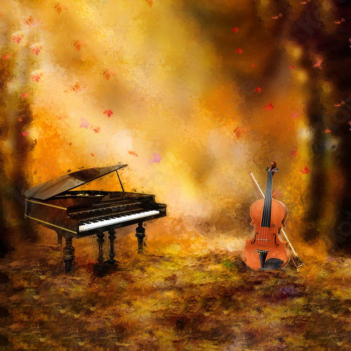 Autumn Melody Vintage Instrument Backdrop