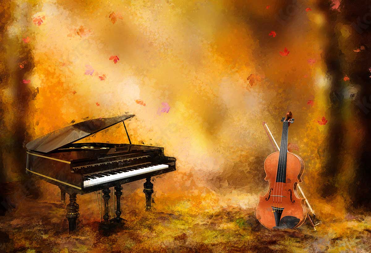 Kate Fall Piano Backdrop Music for Photography