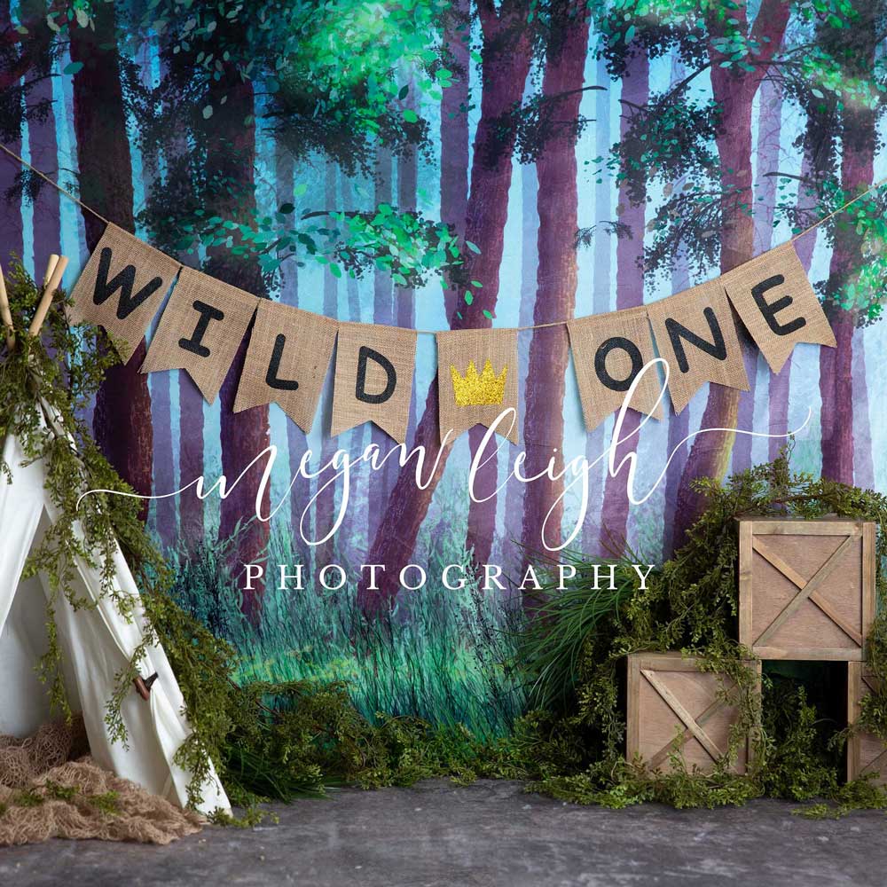 Kate Summer Forest Backdrop Wild One Designed by Megan Leigh Photography