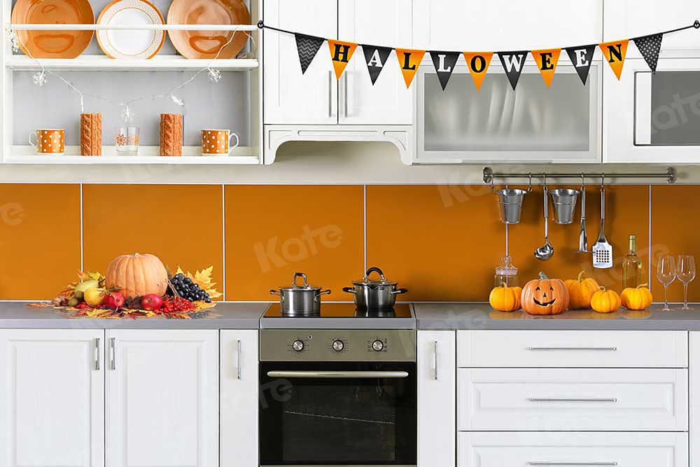 Kate Autumn Thanksgiving Day Kitchen Backdrop Fall for Photography