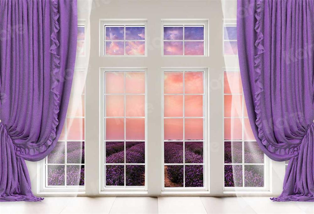 Kate Window Purple Curtain Backdrop Lavender for Photography