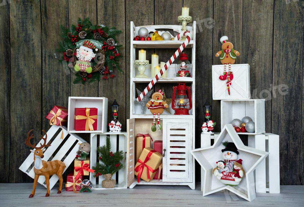 Kate Christmas Gifts Backdrop Wreath Shelf Designed by Emetselch