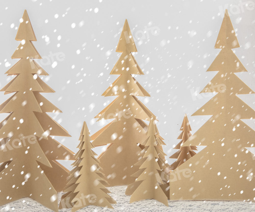 Kate Christmas Trees Backdrop Winter Light Snow Designed by Emetselch