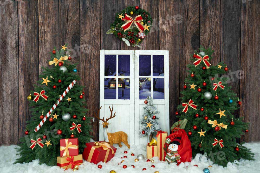 Kate Christmas Gifts Backdrop Barn Door Wood Designed by Emetselch