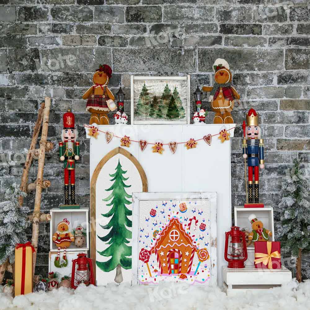 Kate Christmas Snow Backdrop Gingerbread House Designed by Emetselch