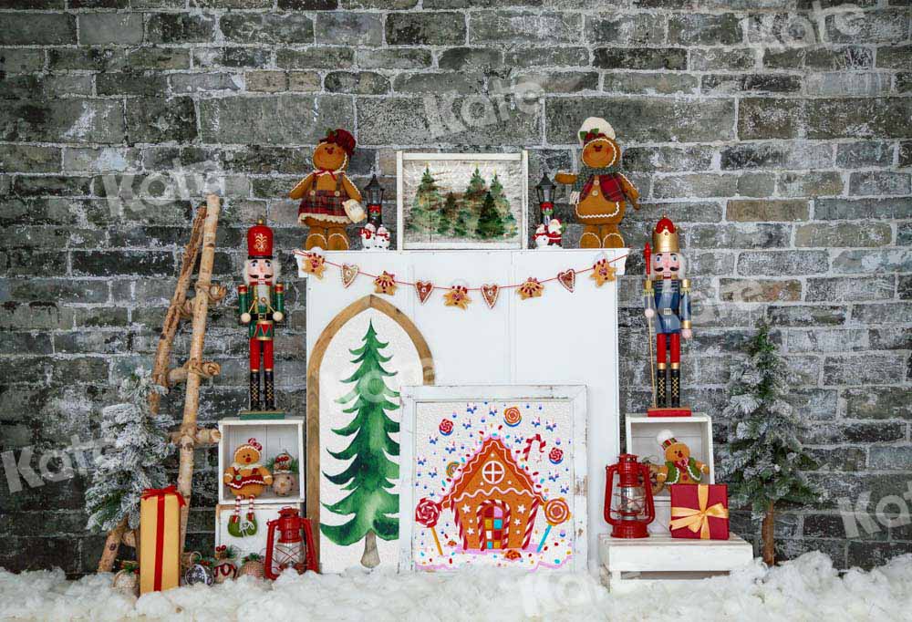 Kate Christmas Snow Backdrop Gingerbread House Designed by Emetselch