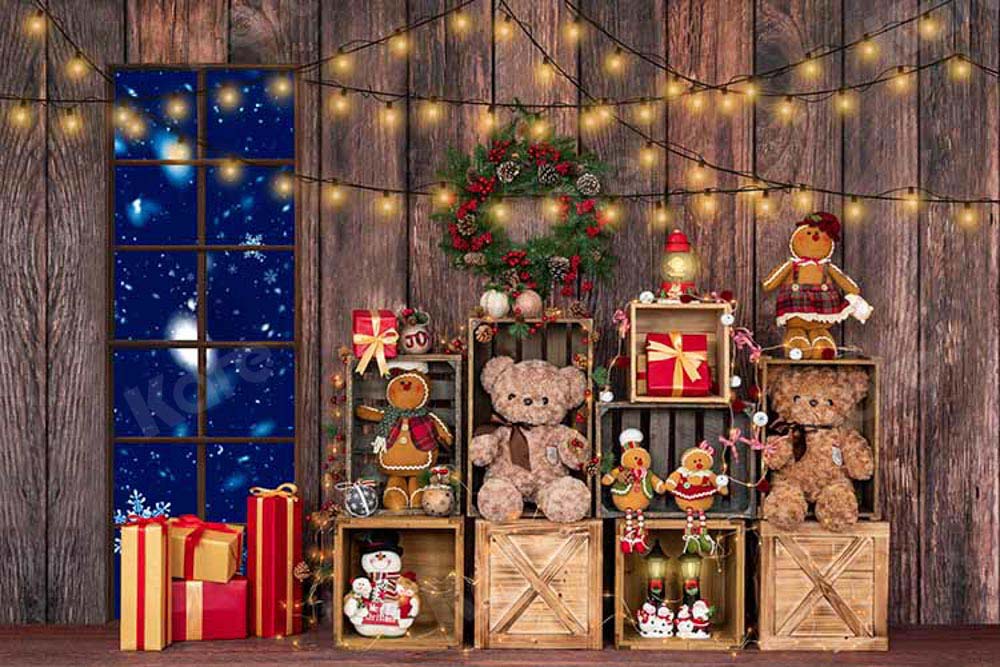 Kate Christmas Gift Winter Backdrop Wood Designed by Emetselch