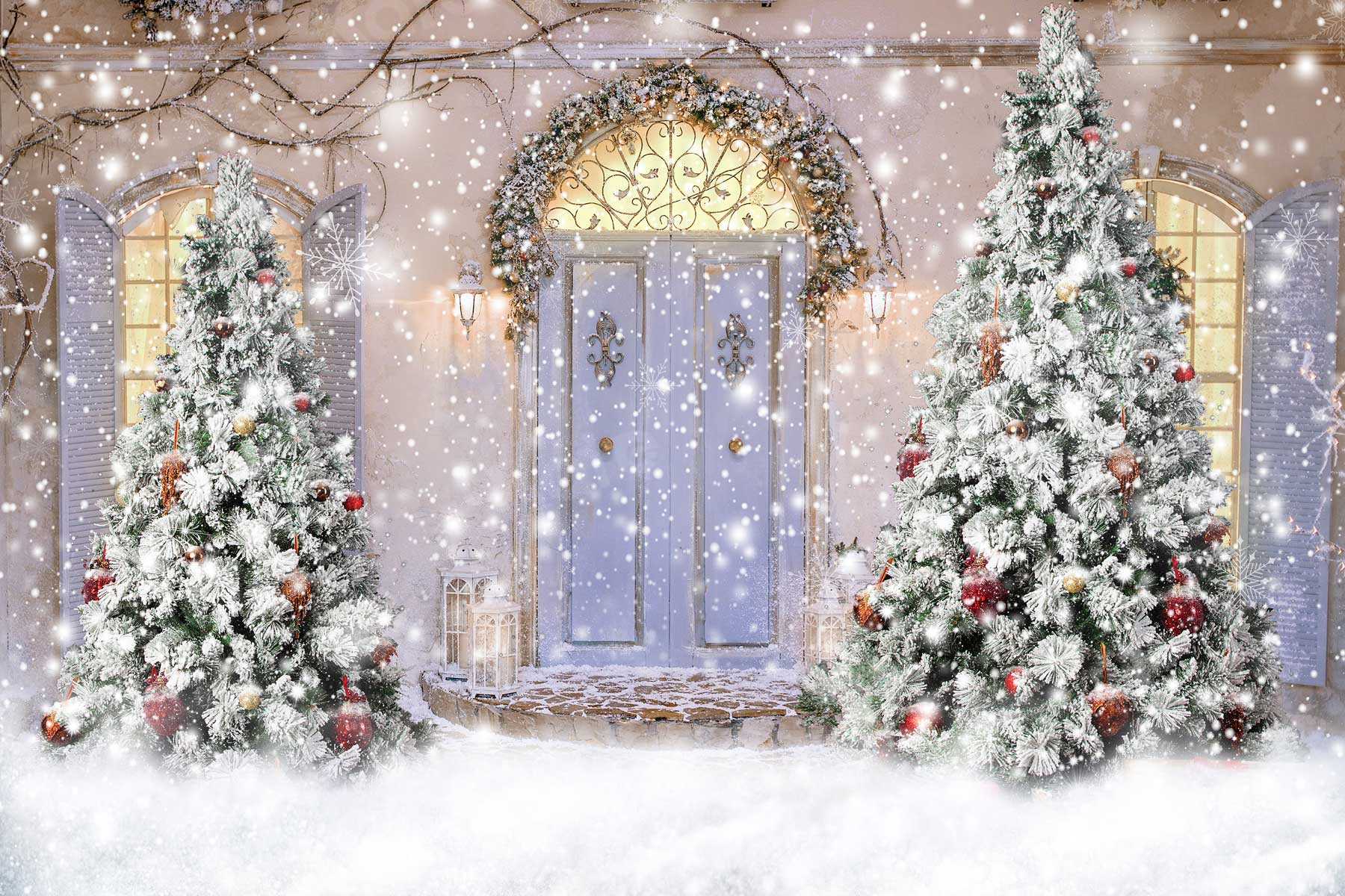 white christmas lights backgrounds