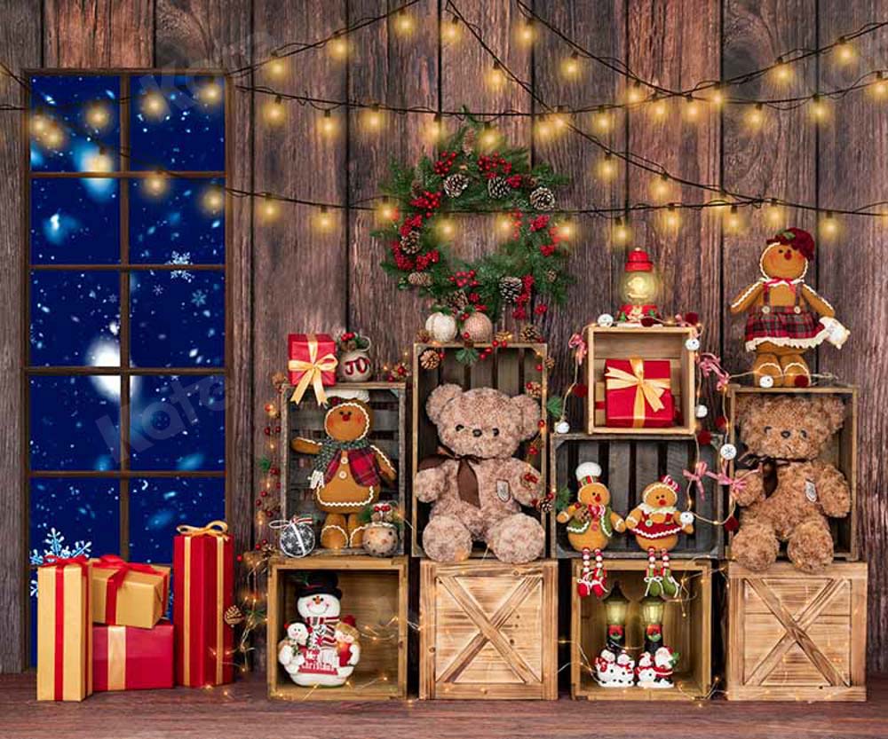 Kate Christmas Gift Winter Backdrop Wood Designed by Emetselch