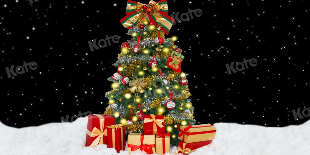 Kate Christmas Tree Winter Backdrop Gifts Night Designed by Emetselch