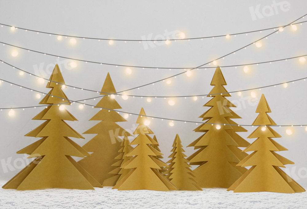 Kate Christmas Trees Backdrop Winter Snow Light Designed by Emetselch