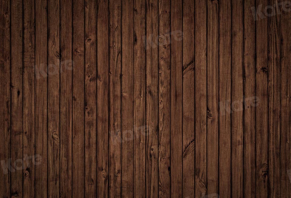 Kate Retro Wood Backdrop Old Dark Brown Designed by Chain Photography