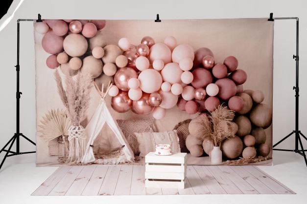 RTS Kate 10x6.5ft Boho Balloons Tent Summer Backdrop for Photography(Clearance US only)