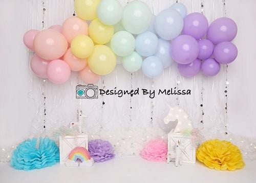Kate Pastel Rainbow Birthday Backdrop Designed by Melissa King
