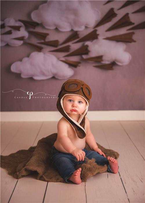 Katebackdrop£ºKate Paper Airplane with Clouds Children Backdrop for Photography Designed by Danette Kay Photography