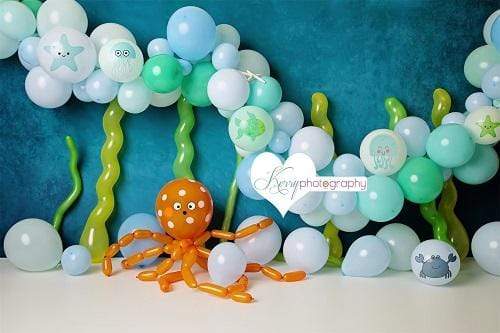 Katebackdrop£ºKate Under Sea Balloons with Sea Animals for Children Backdrop for Photography Designed by Kerry Anderson